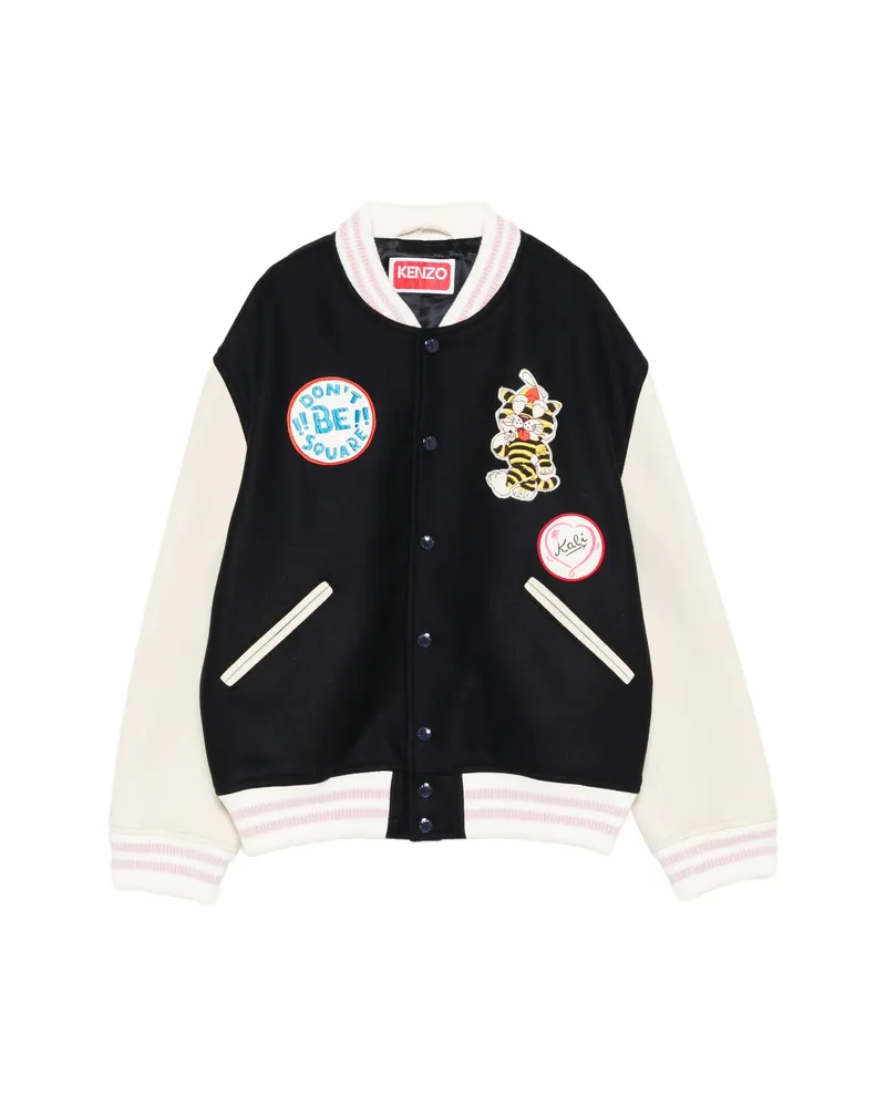 Kenzo Logo-patch Bomber Jacket Blue