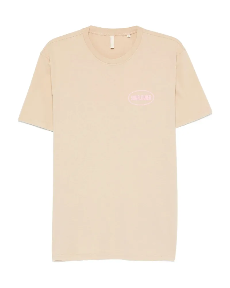 Sunflower Oval-logo Cotton T-shirt Neutrals