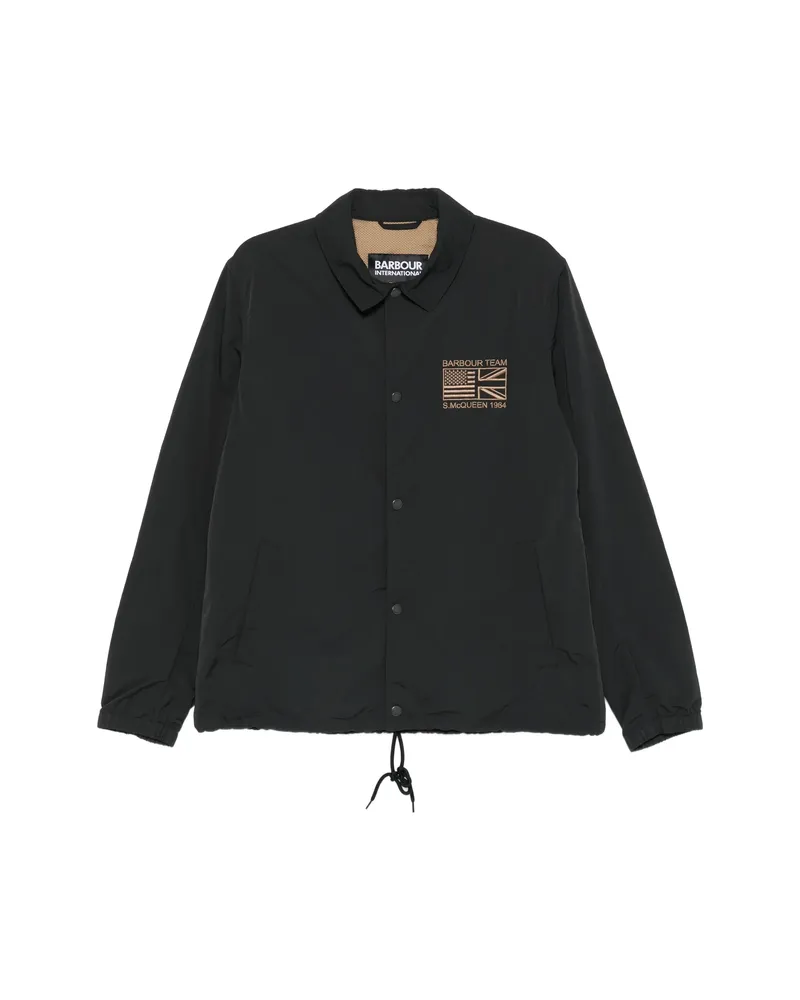 Barbour B. Intl Coach Logo-embroidered Shirt Jacket Black