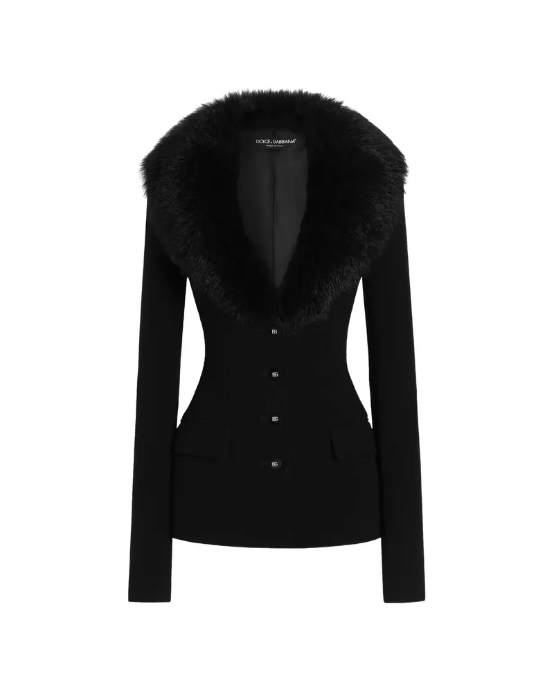 Dolce & Gabbana Single-breasted Wool Jacket Black