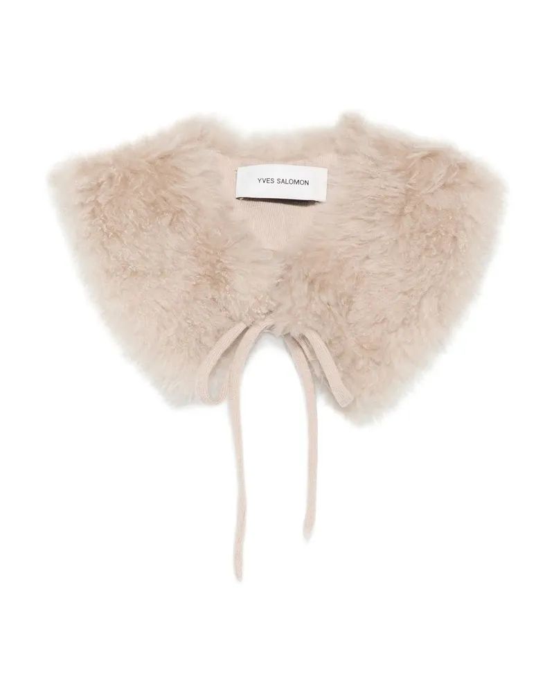 Yves Salomon V-neck Scarf Pink