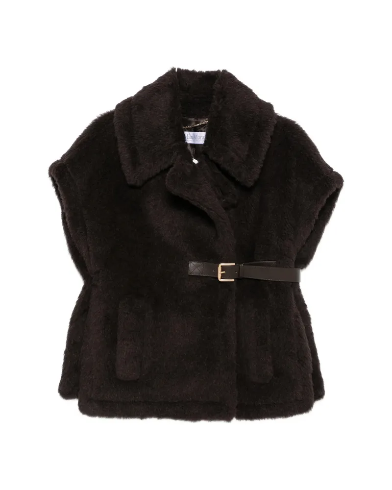 Max Mara Belted Faux-fur Gilet Brown