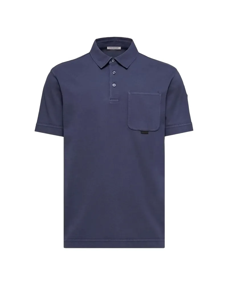 Moncler Chest-pocket Polo Shirt Blue