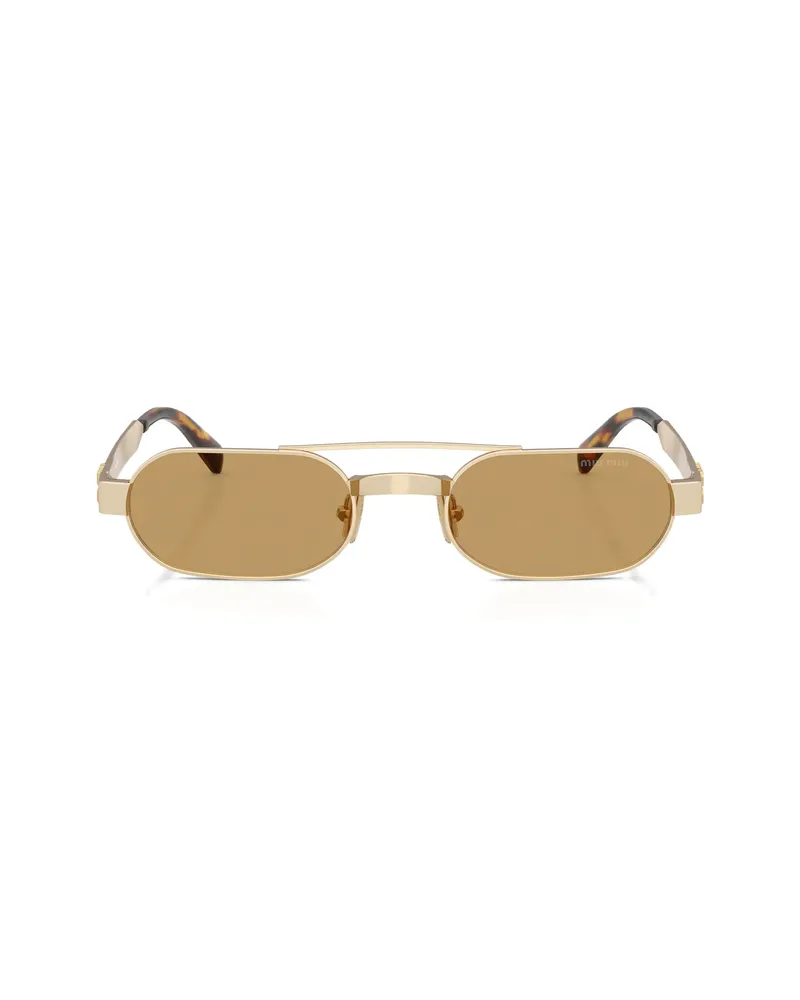 Miu Miu Geometric-frame Sunglasses Gold