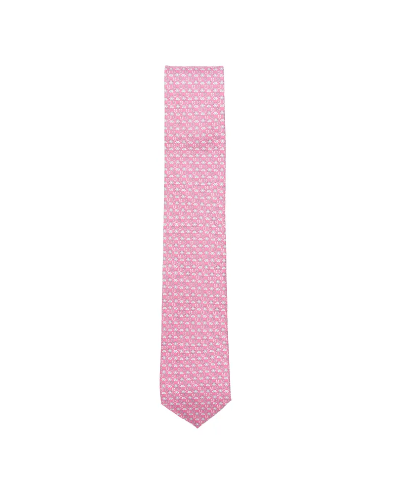 Ferragamo Patterned Tie Pink