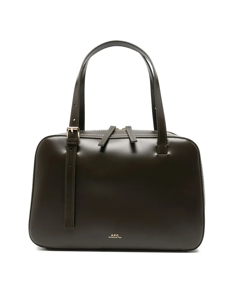 A.P.C. A. p.c. Contrast-stitch Leather Shoulder Bag Brown