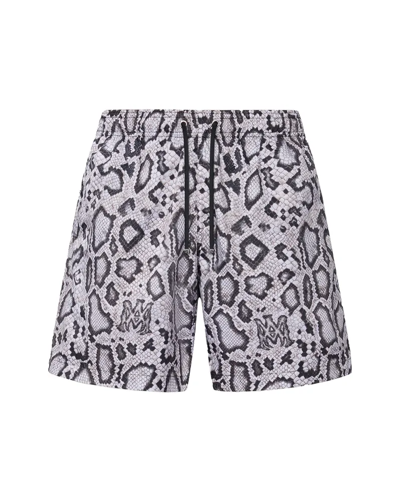 Amiri Snake-print Swim Shorts White