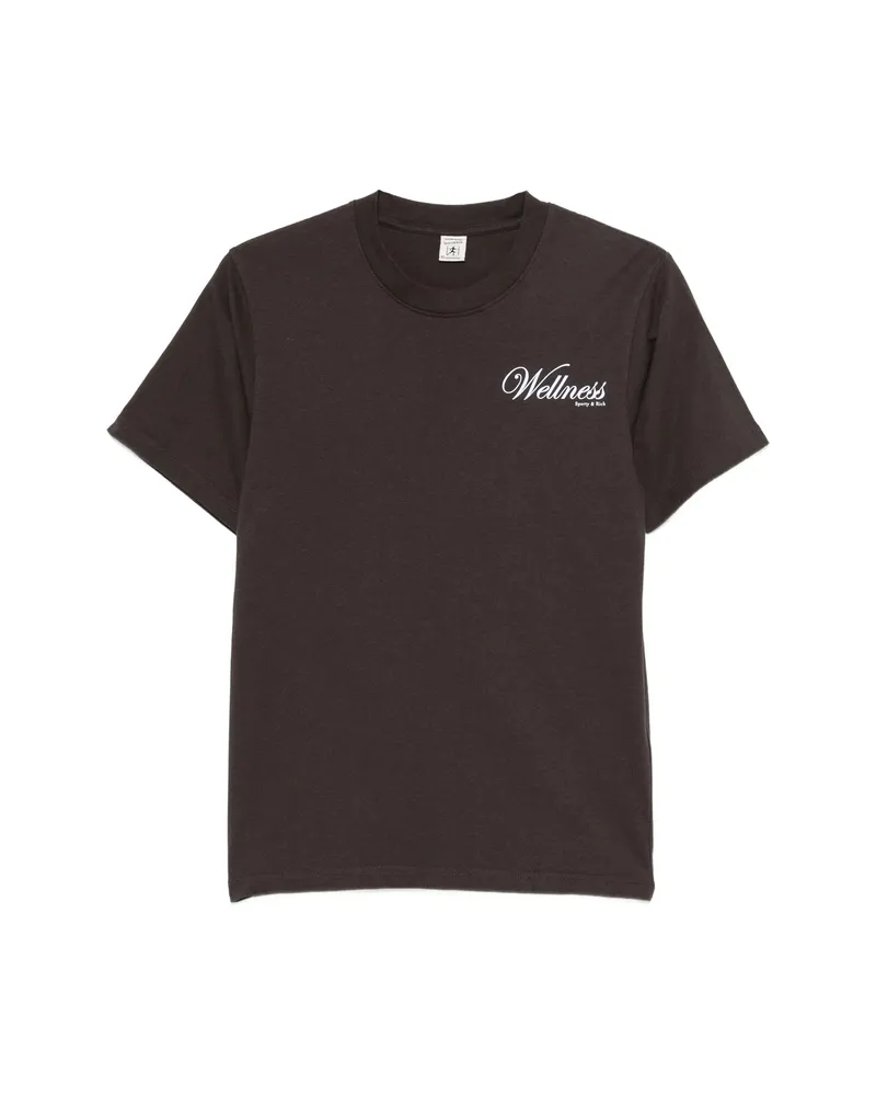 SPORTY & RICH Soho Logo-print Short-sleeved T-shirt Brown