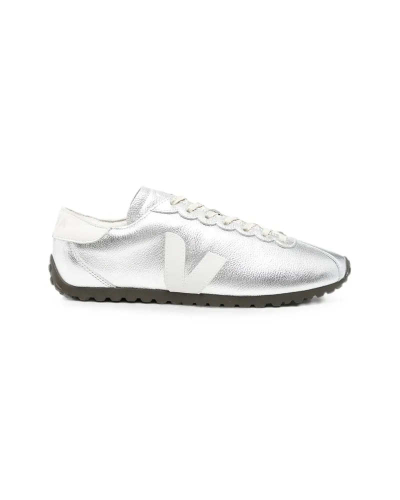 VEJA Cateyes Metallic-leather Sneakers Silver