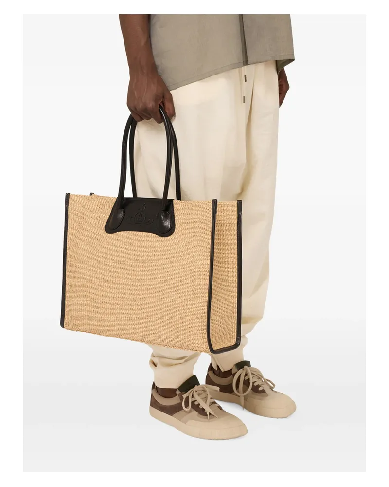 Vivienne Westwood Troy Woven Tote Bag Neutrals