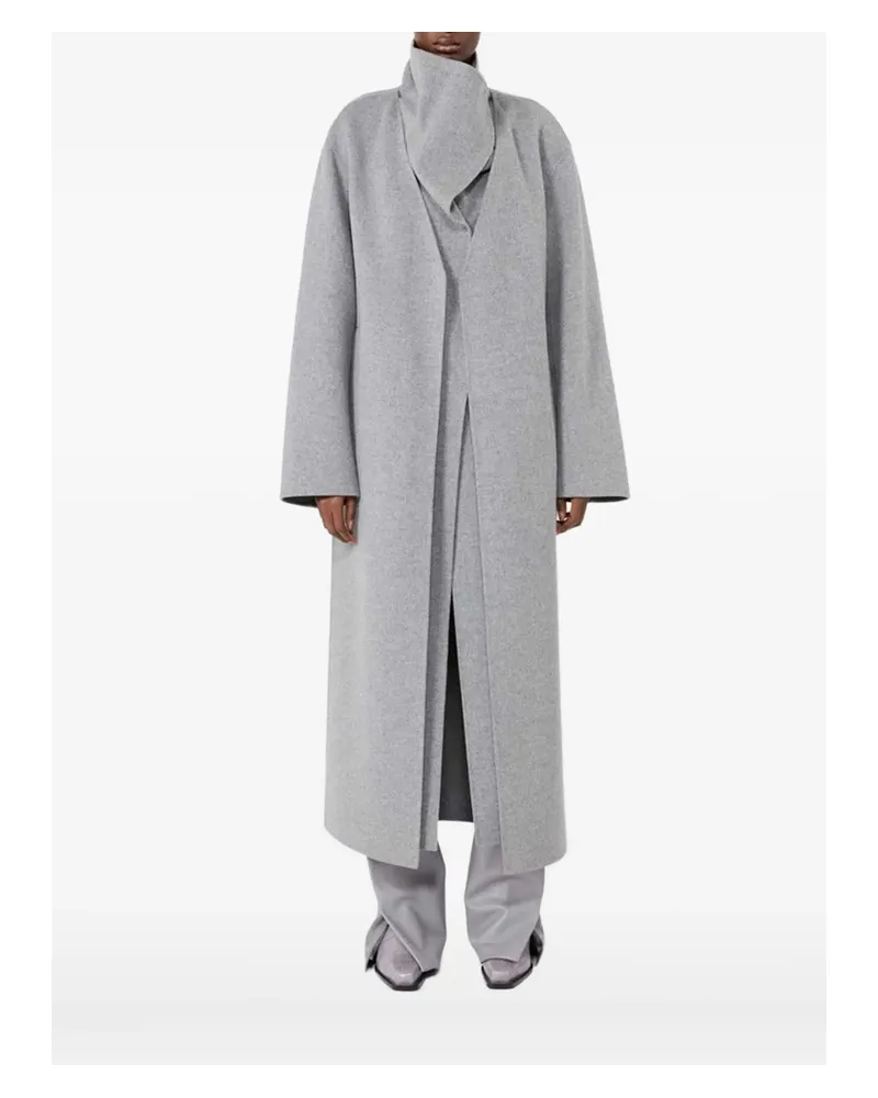 SPORTMAX Pure Wool Long Coat - Mid-grey Grey