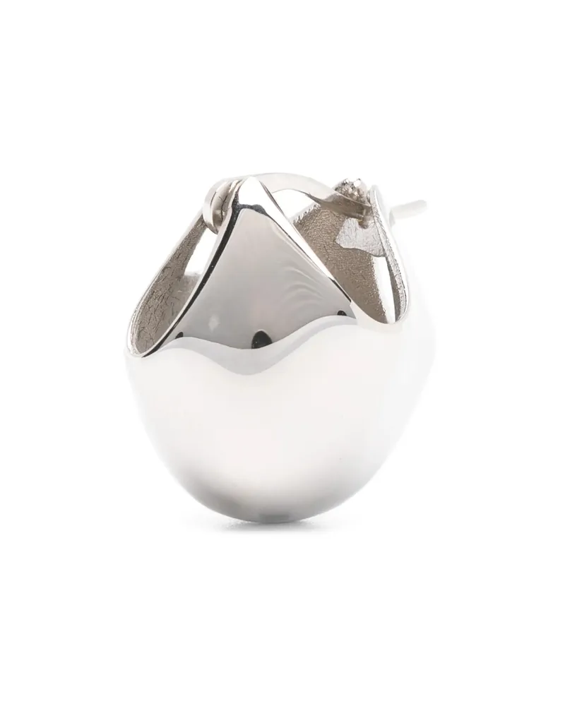 KHAITE Small Lotus Polished Earrings Silver