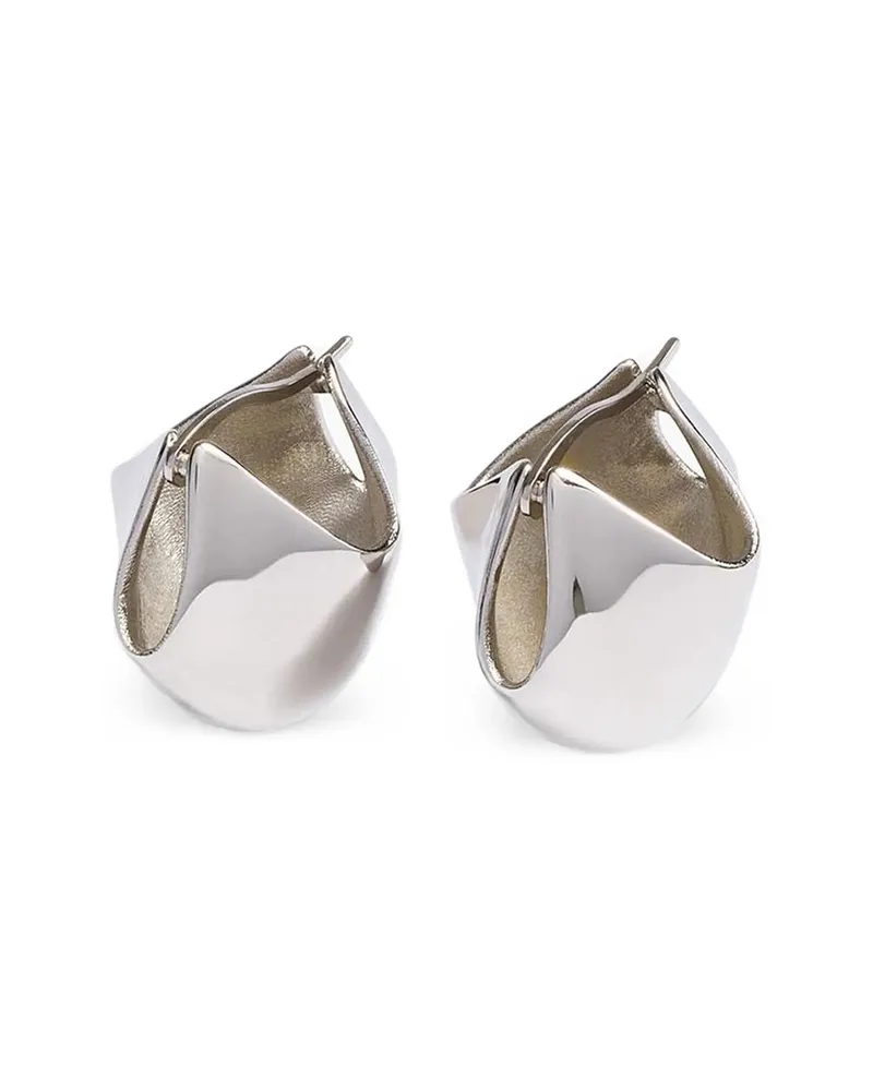 KHAITE Small Lotus Polished Earrings Silver