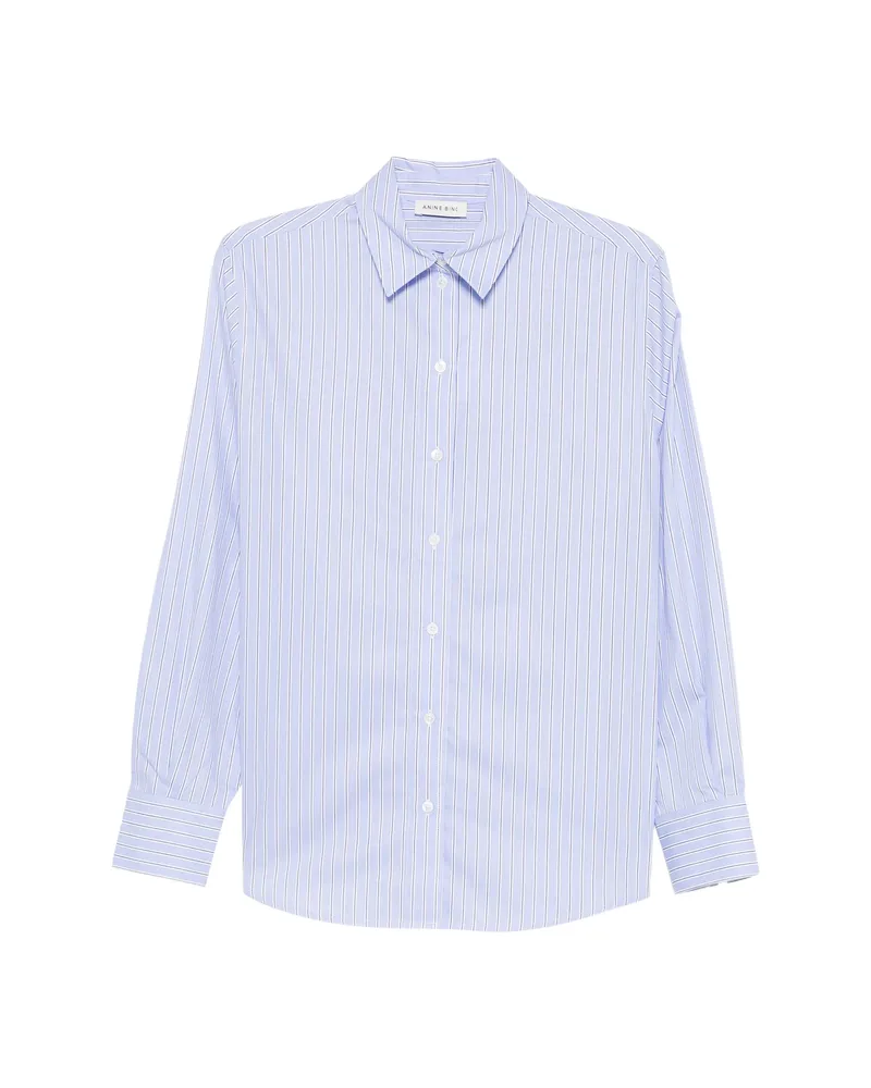 Anine Bing Striped Long-sleeve Shirt Blue