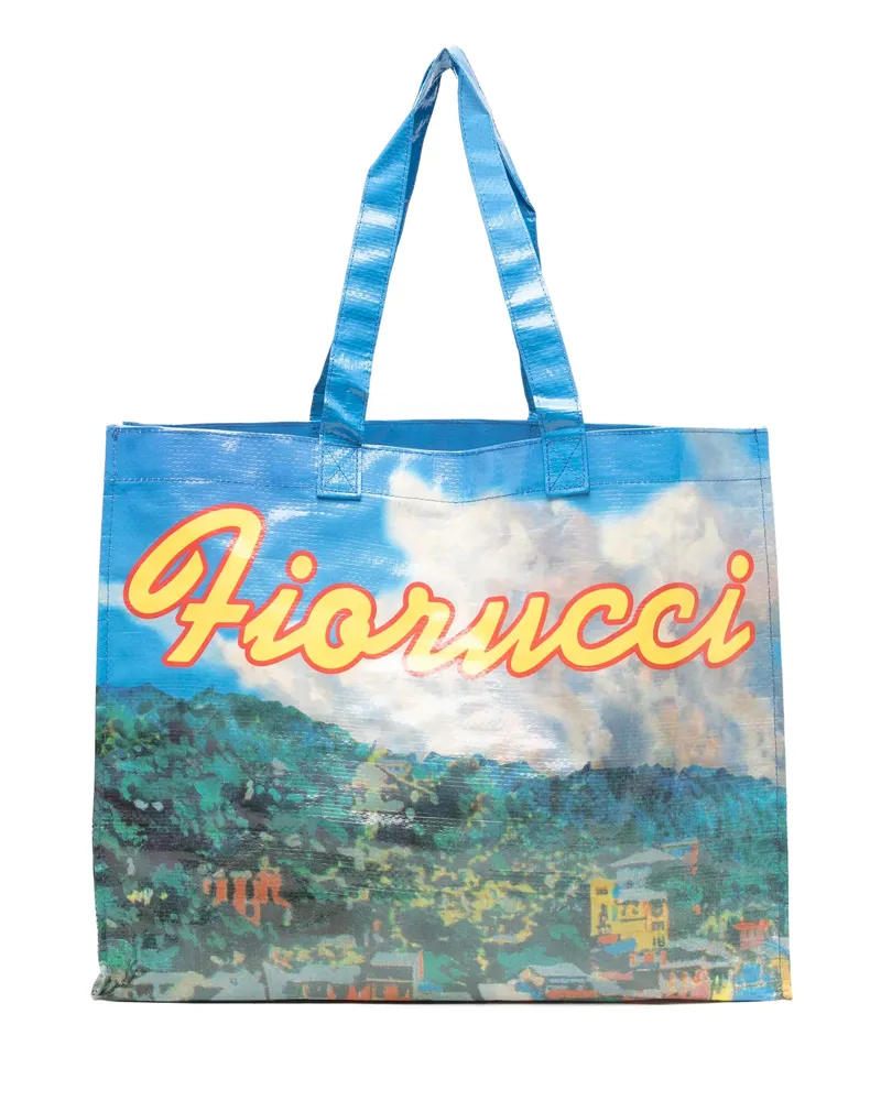 Fiorucci Maxi Portofino Postcard Tote Bag Blue