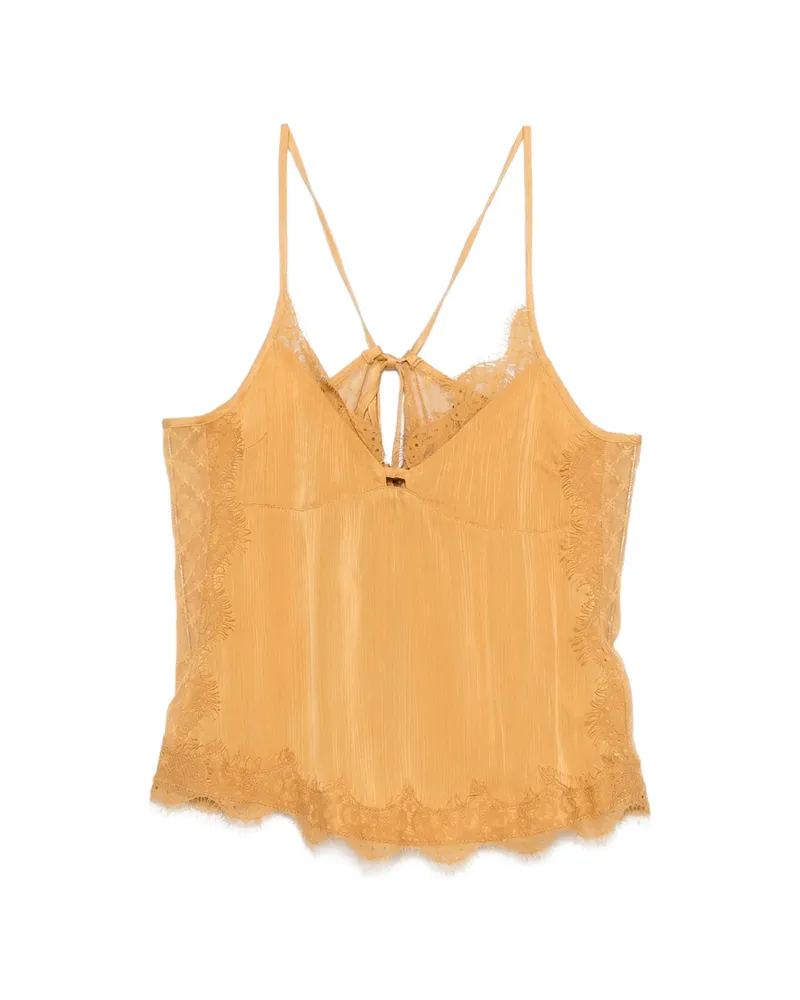 R13 Lace Trimmed Camisole Yellow