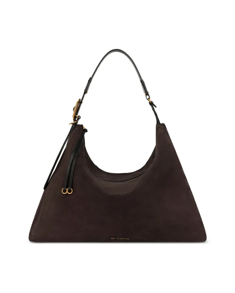 Etro Large Suede Rosette Bag Brown