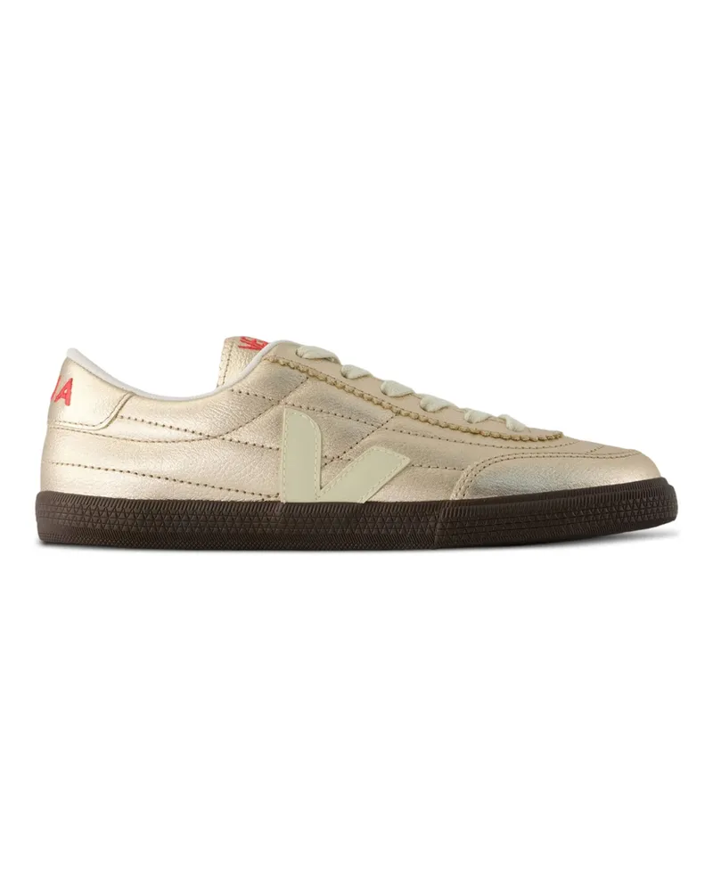 VEJA Panenka Round-toe Metallic Sneakers Gold