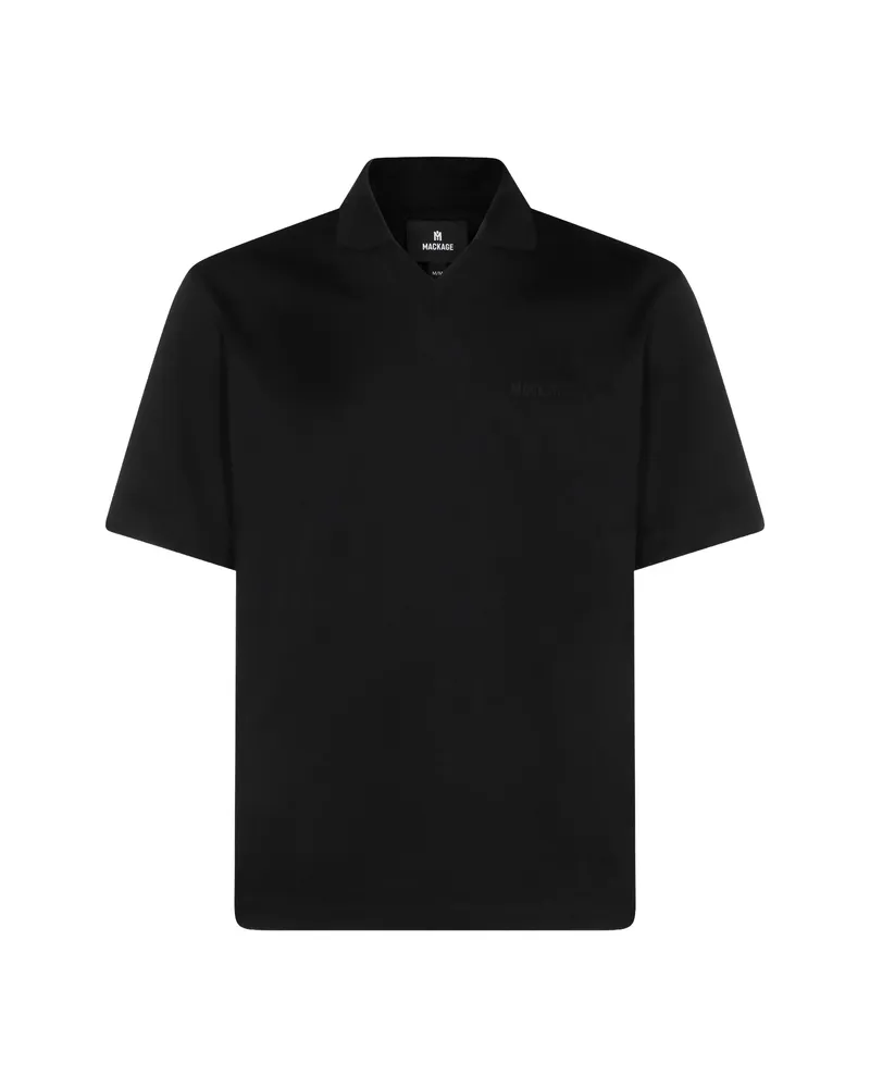 Mackage V-neck Polo Shirt Black