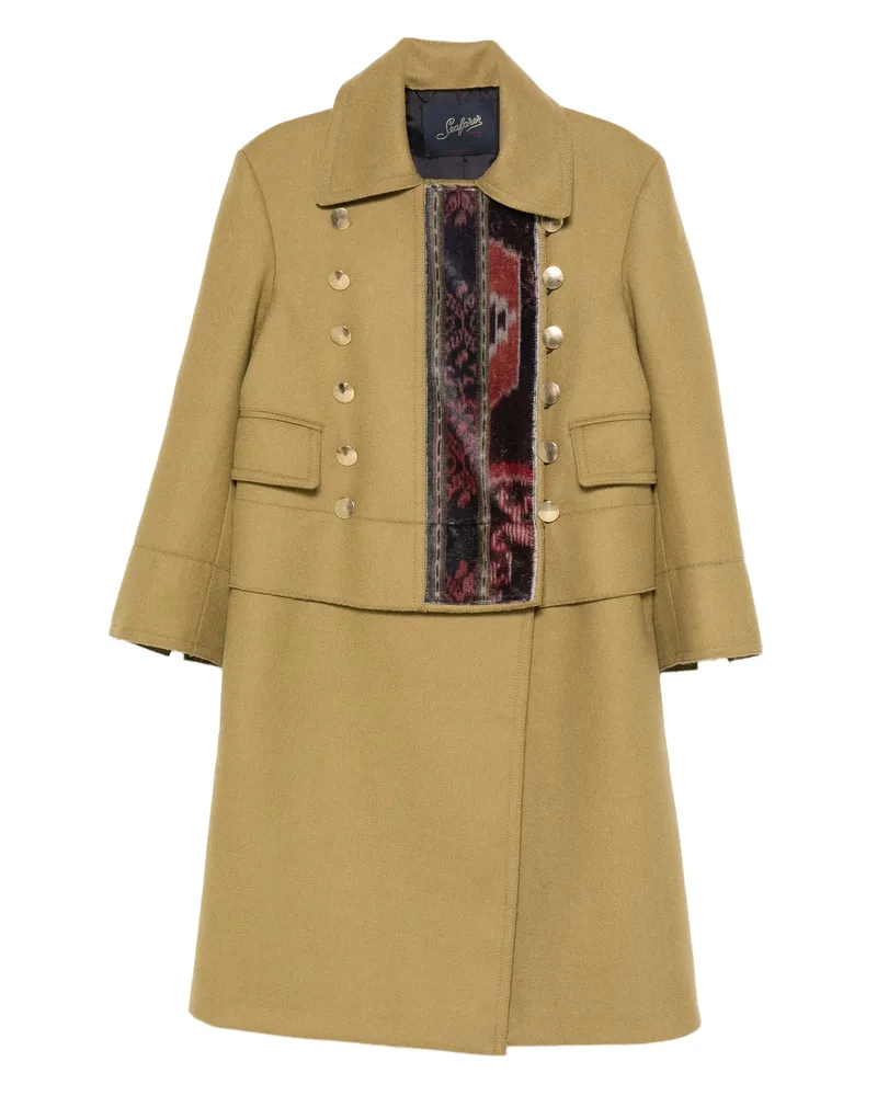 Seafarer Buttoned Panelled Coat Neutrals