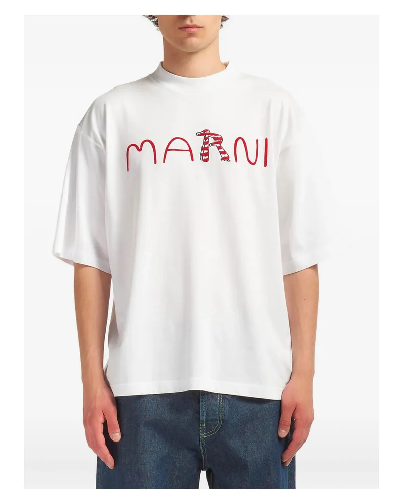 Marni Embroidered Logo T-shirt White