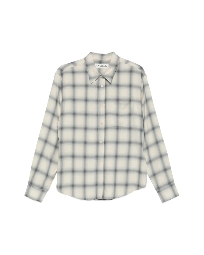 Our Legacy Forever Plaid-pattern Shirt Neutrals