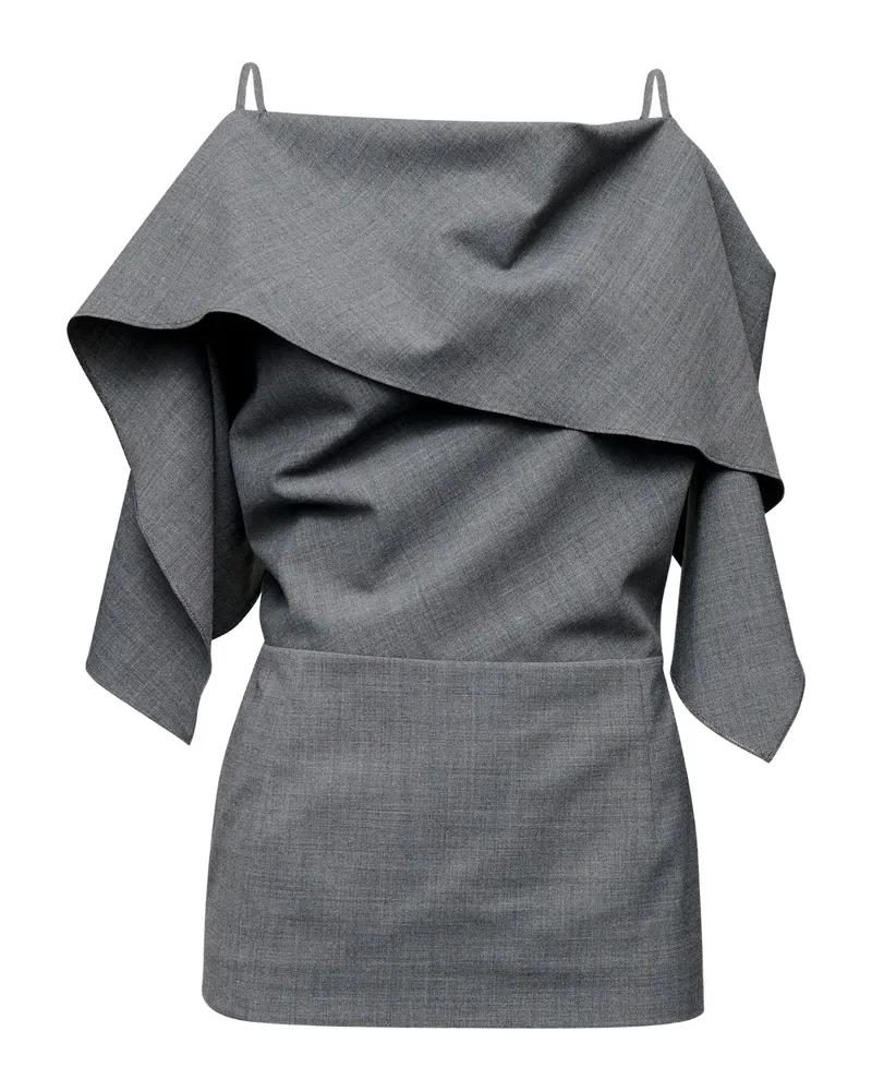 Maison Margiela Ruffled Strap Top Grey