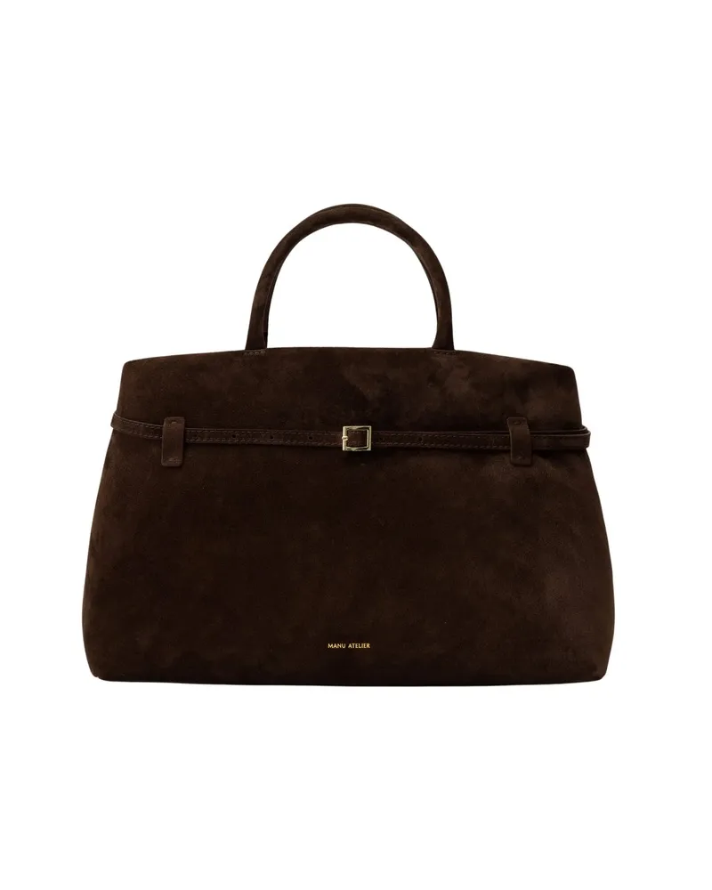 Manu Atelier Le Cambon Suede Handbag Brown