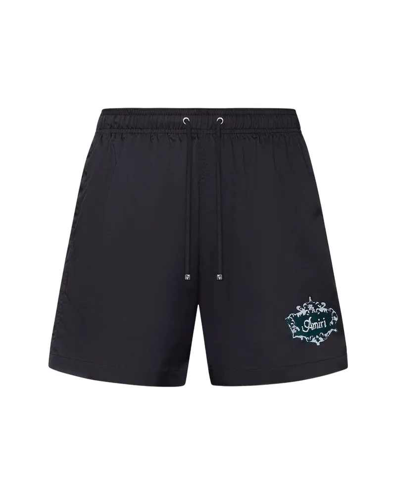 Amiri Crest-detail Swim Shorts Black