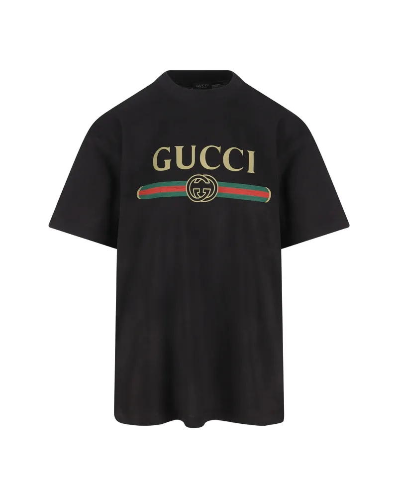 Gucci Cotton Jersey And Silk T-shirt Black