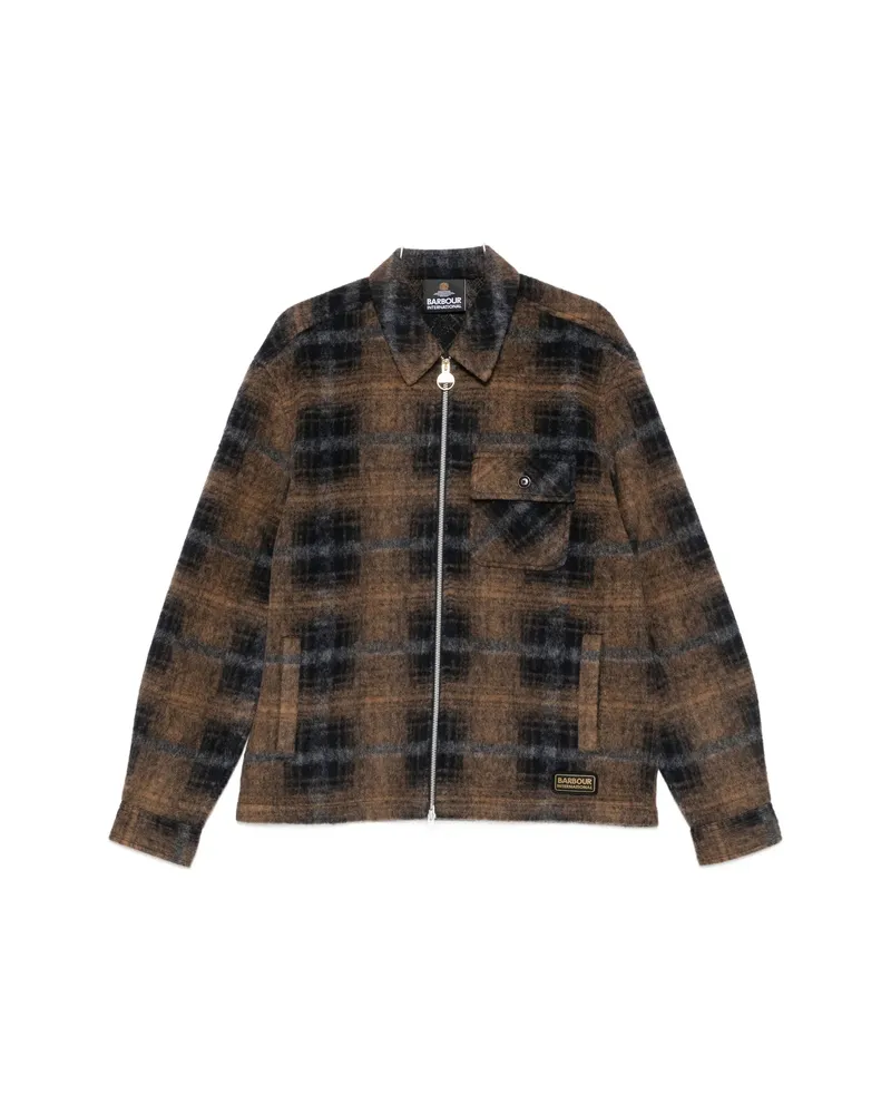 Barbour Check-pattern Zip-up Jacket Brown