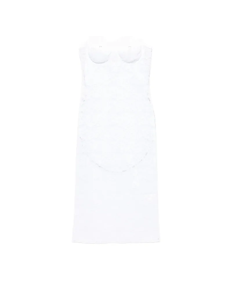 Oséree Lace-overlay Underwired Dress White