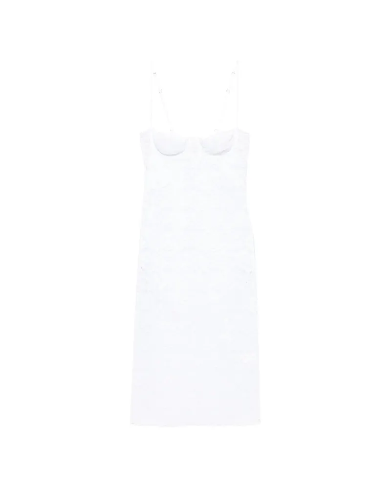 Oséree Lace-overlay Underwired Dress White
