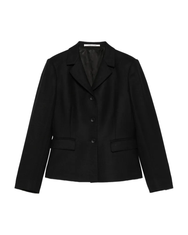 Tagliatore Three-button Wool Jacket Black