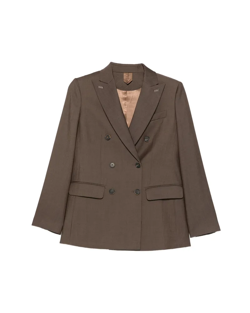 Max Mara Double-breasted Peak-lapel Blazer Brown