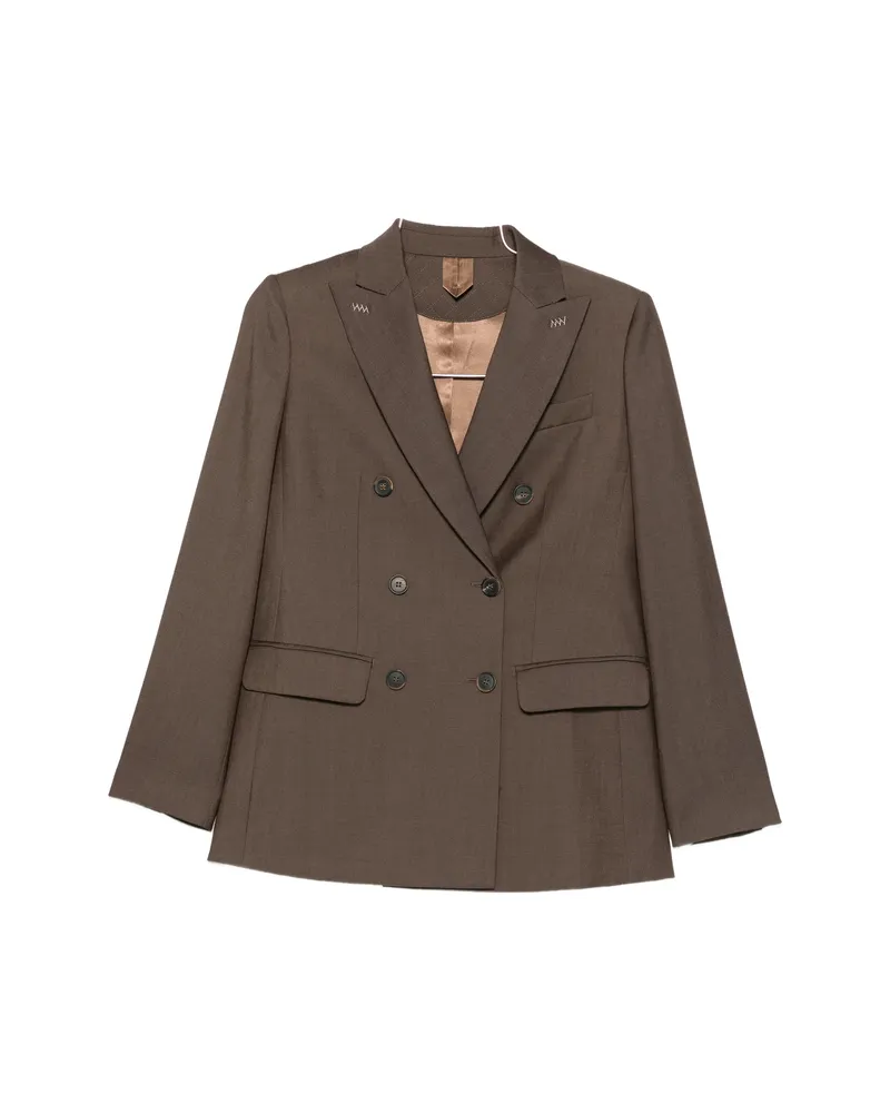 Max Mara Double-breasted Peak-lapel Blazer Brown