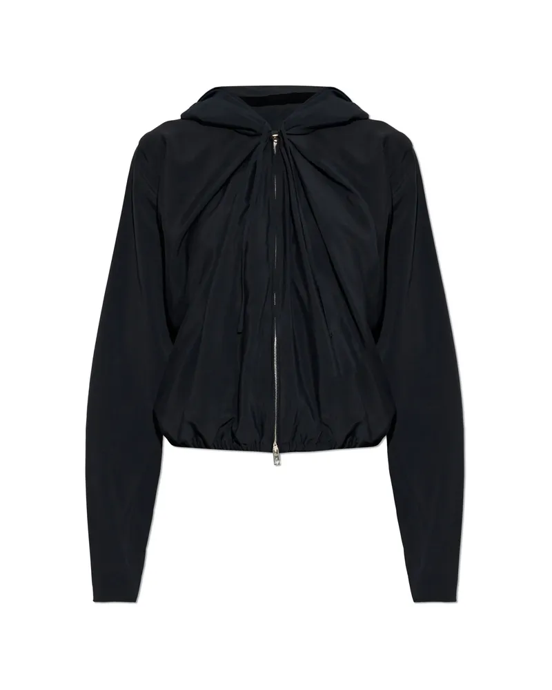 Alexander Wang Draped Zip-up Hoodie Black