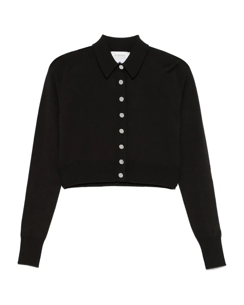 SPORTMAX Virgin Wool Polo Top Black