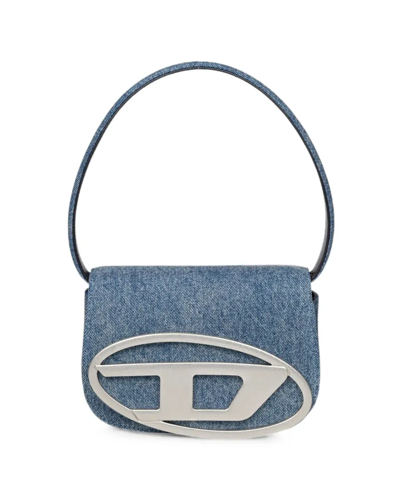Diesel 1DR-Iconic Logo-plaque Denim Shoulder Bag Blue