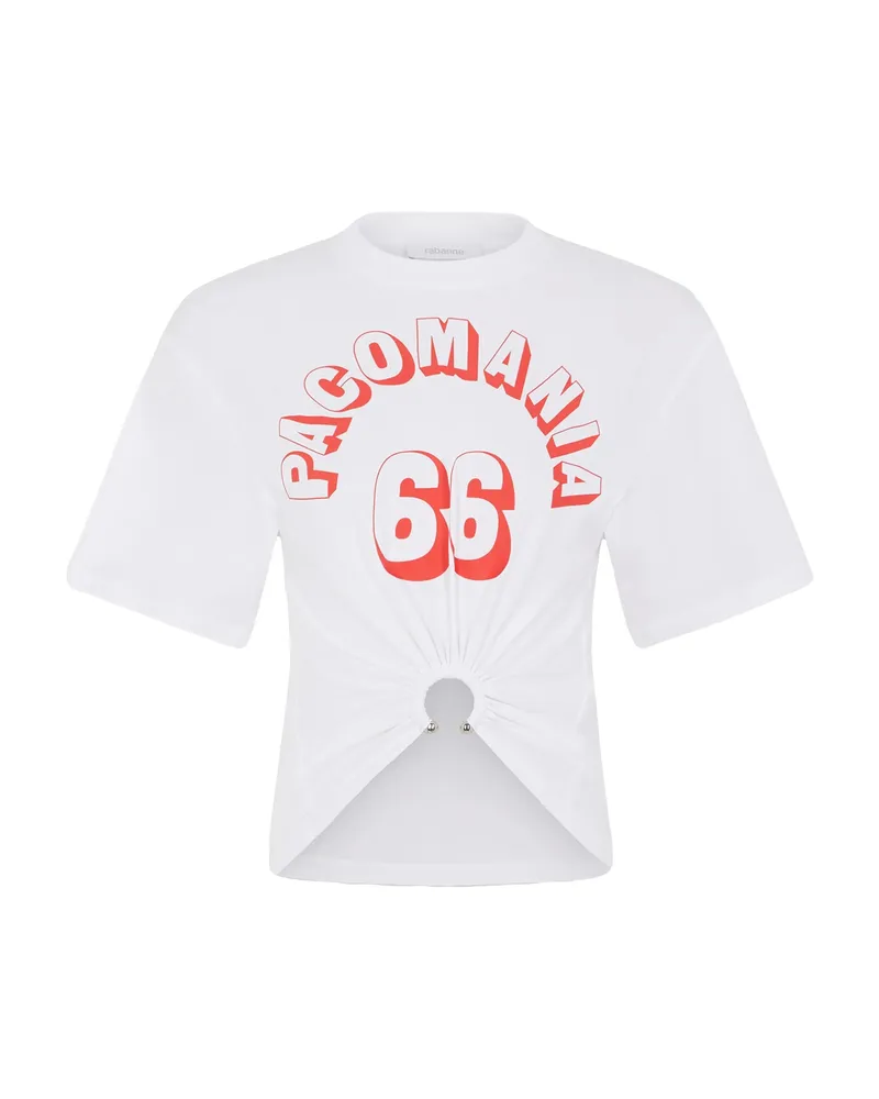 Paco Rabanne Printed Piercing Cotton T-shirt White