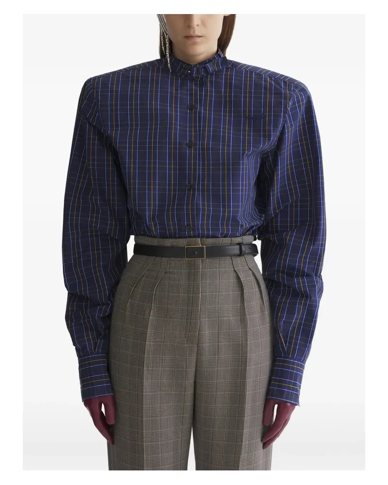 Thierry Mugler Padded Shoulders Shirt Blue