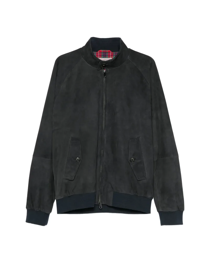 Baracuta Zip-up Suede Jacket Blue