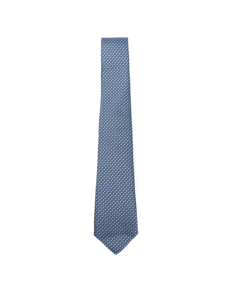 Canali Patterned Tie Blue