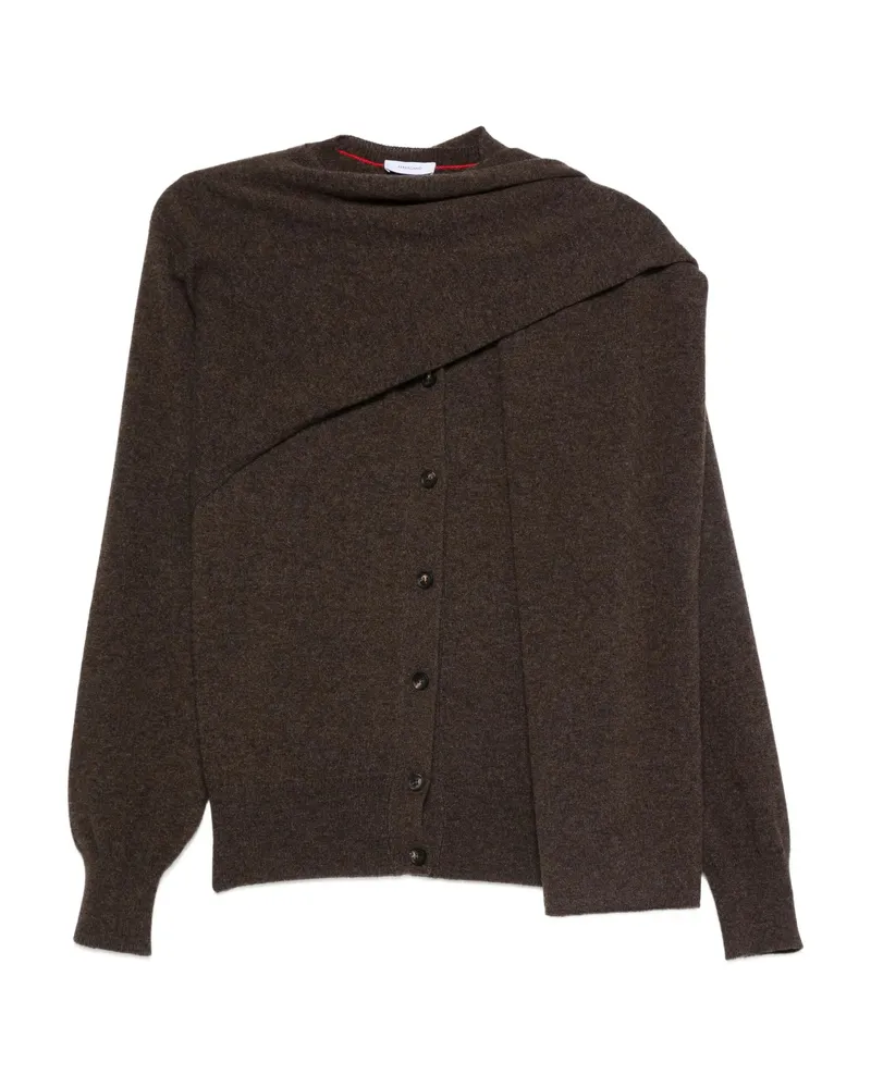 Ferragamo Asymmetric Button-up Cardigan Brown