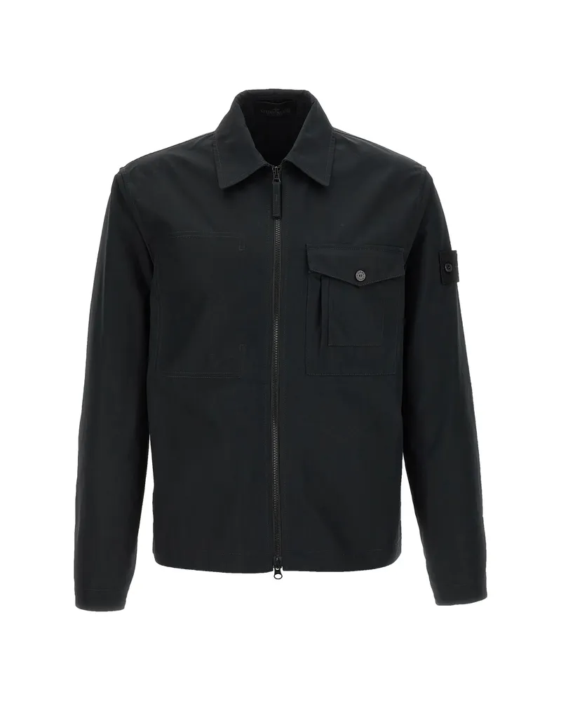 Stone Island Ghost Zipped Shirt Jacket Black