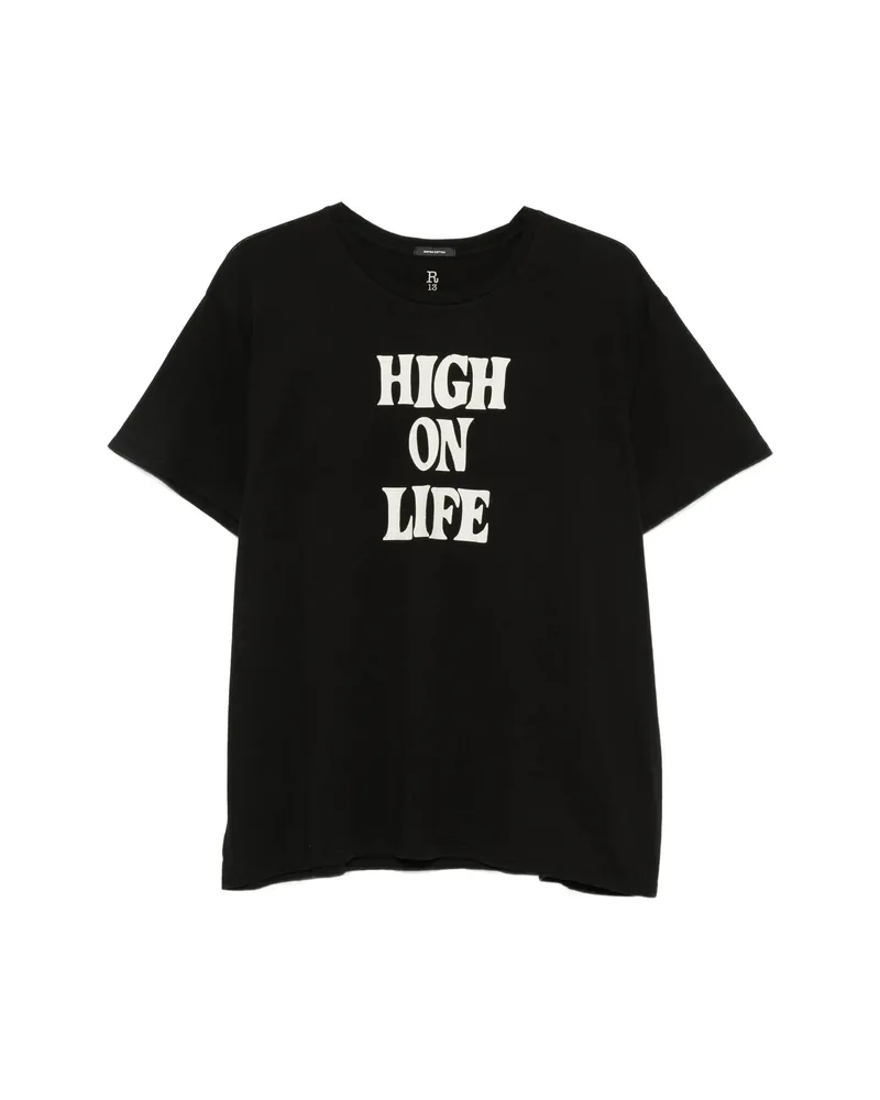R13 Slogan-print T-shirt Black