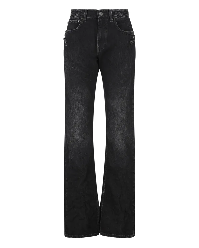 Balenciaga City Buckle Studded Trousers Black