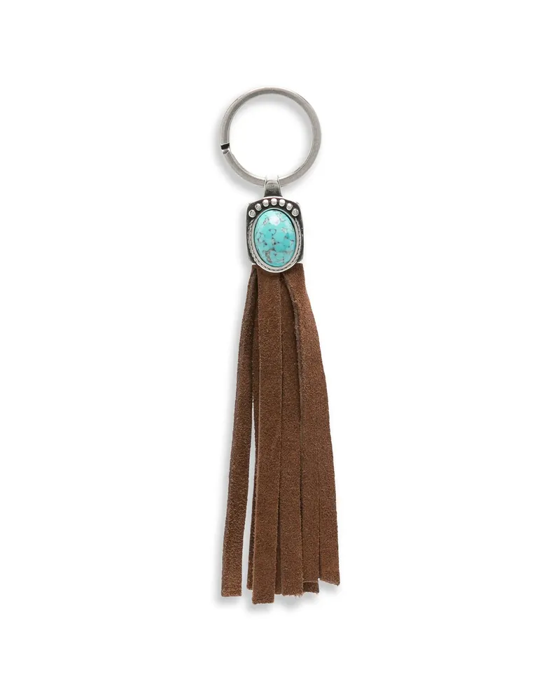 ERALDO Tasselled Turquoise Keyring Brown