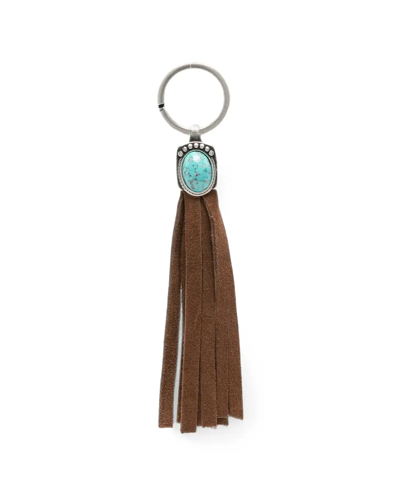 ERALDO Tasselled Turquoise Keyring Brown