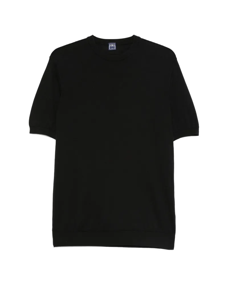 Fedeli Crew-neck Short-sleeve T-shirt Black